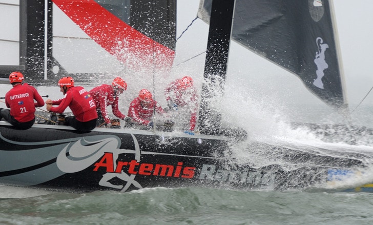 A Wet Moment on Artemis Racing's AC45 SF