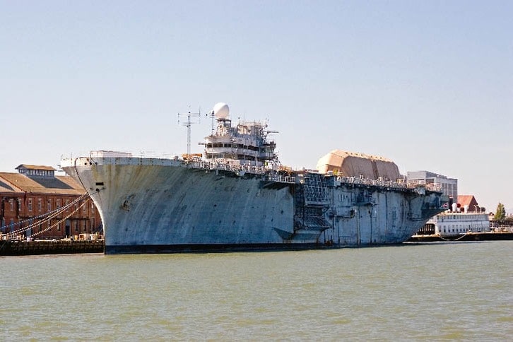 Aircraft Carrier USS Oriskany, Being Stripped for Scrap