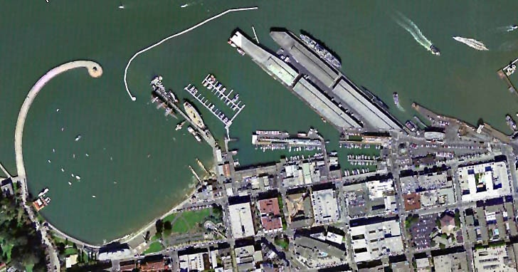 Aquatic Park and Fisherman's Wharf Aerial View