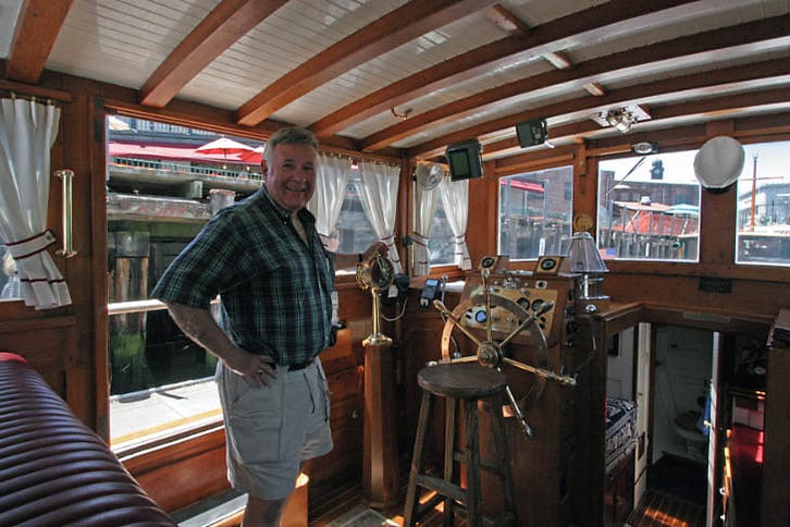 At the Helm of a Stephens Yacht
