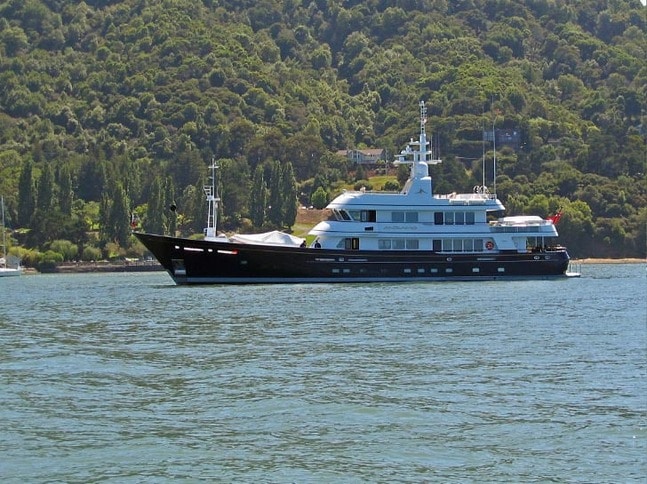 Blue and White Motoryacht