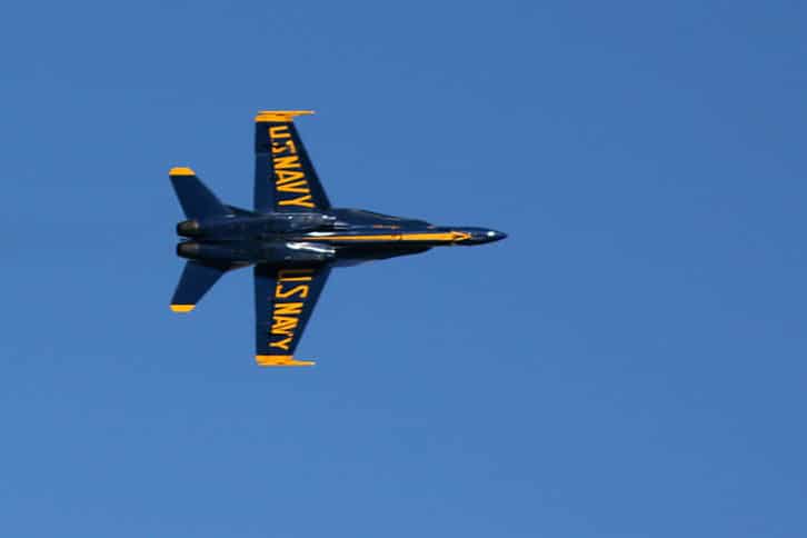 Blue Angels Over the Bay Close Up