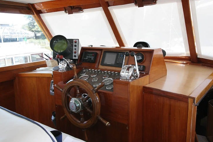 Cockpit of a Stephens Motoryacht