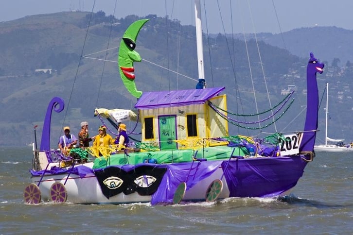 Decorated Sailboat in Opening Day Parade