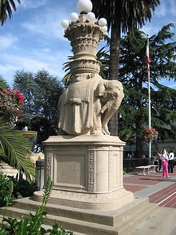 Elephant statue in Sausalito park, from Panama Pacific Expo