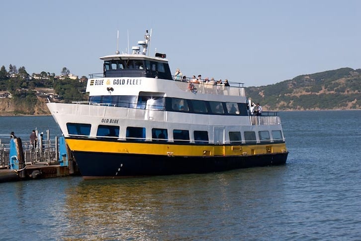 Ferry at the Sausalito Dock Blue Gold Fleet Old Blue