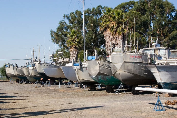 Fishing Boats in the Yard at Napa Valley Marina