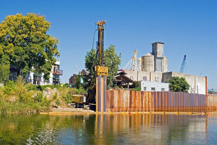 Floodwall Construction in Downtown Napa 2006