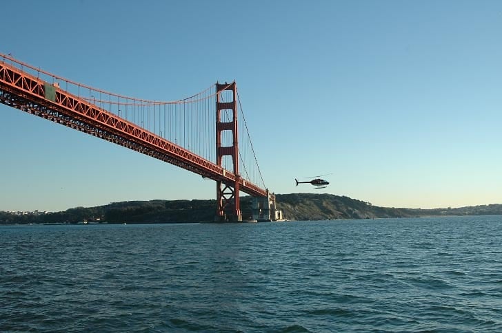 Helicopter Under the Golden Gate