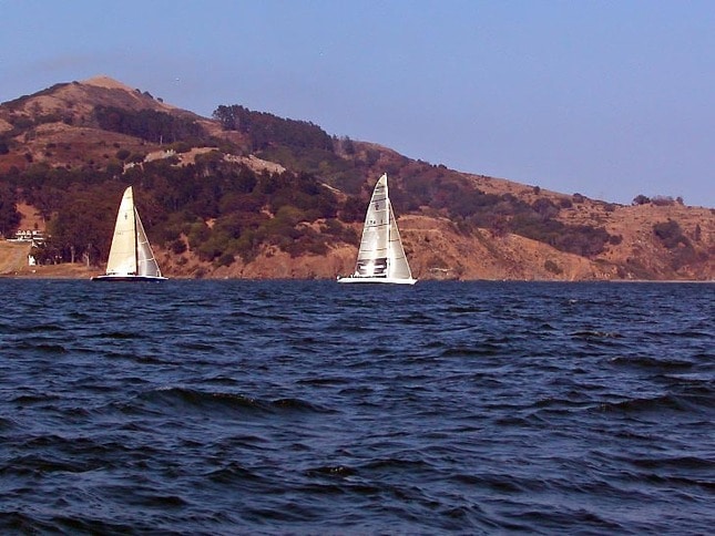 IACC Yachts Racing in the Bay