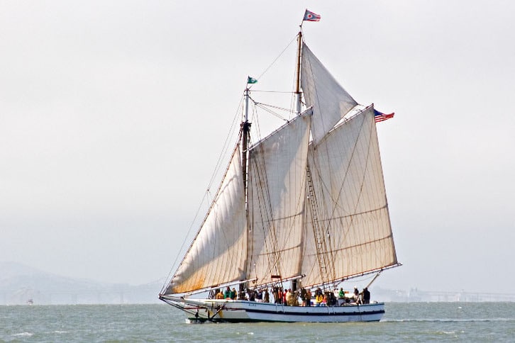 Large Sailboat With Many People