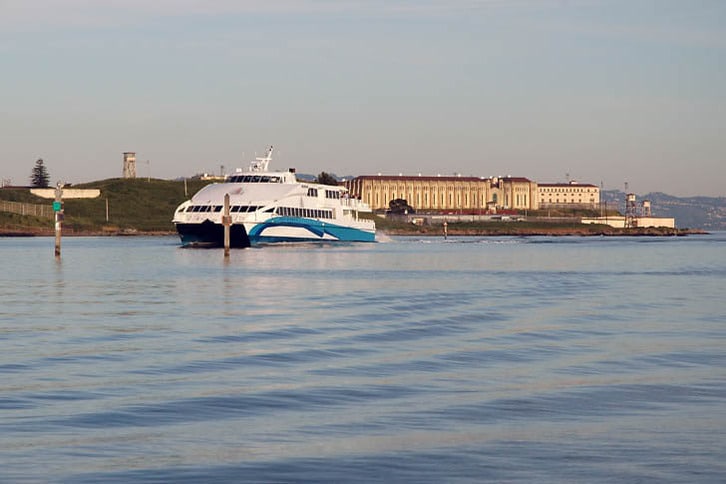 Larkspur Ferry Passes San Quentin