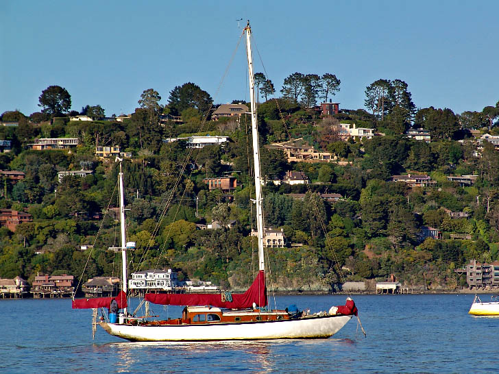 Lovely Yawl in the Sausalito Anchorage