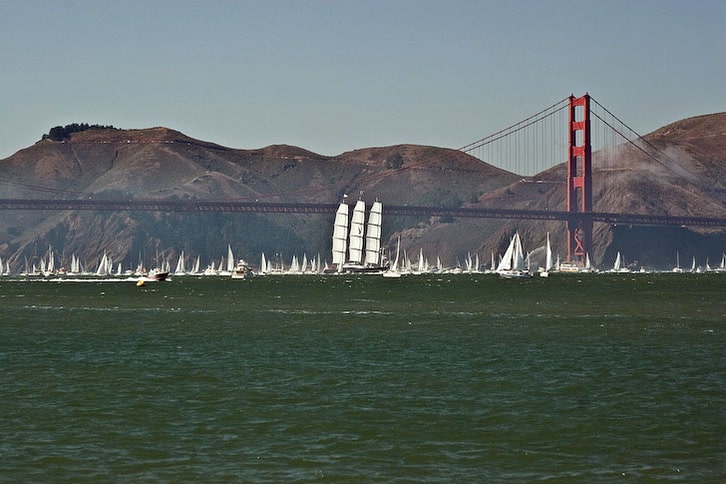 Maltese Falcon and the Spectator Fleet at the Golden Gate
