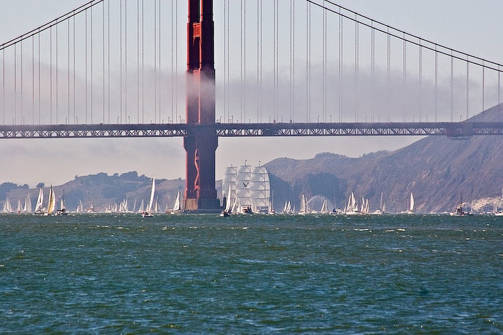 Maltese Falcon Enters the Golden Gate