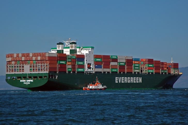 Pilot Boarding Evergreen Container Ship
