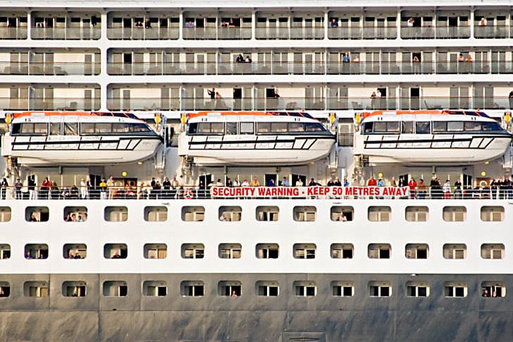 Queen Mary 2 Passengers Close Up