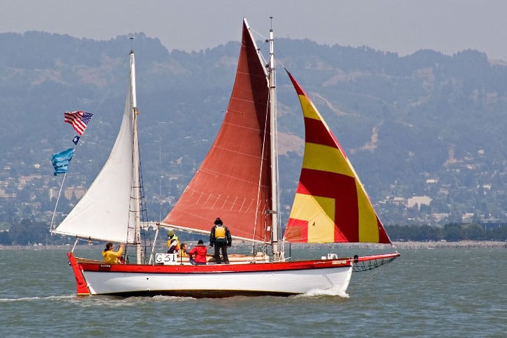 Red and White Sailboat