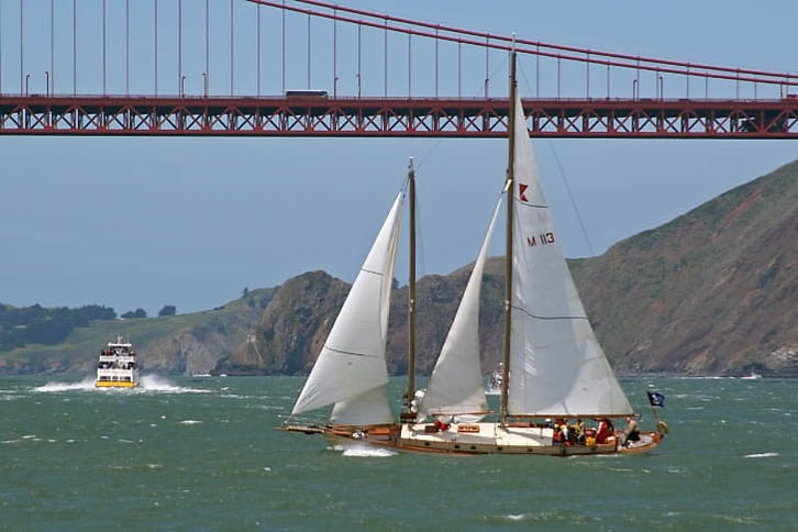Sailboat Near Golden Gate Bridge