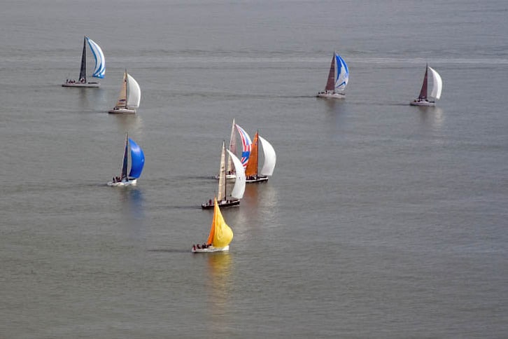 Sailboats Racing in Racoon Strait