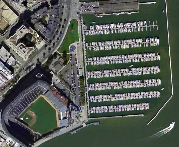 South Beach Harbor and SBC Park Aerial