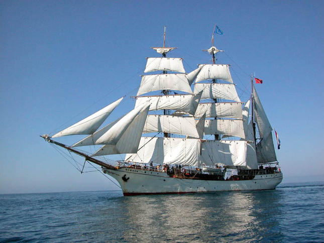 The 185-foot Barque Europa, from Amsterdam