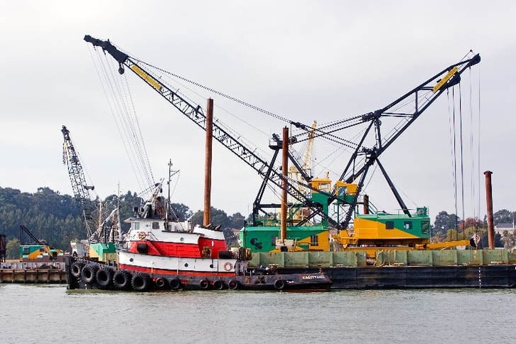 Tug and Cranes at Former Mare Island Shipyard