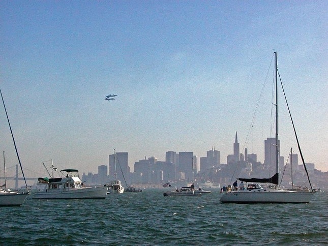 Two Blue Angels over San Francisco
