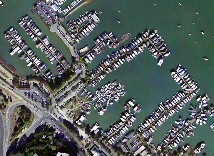 Waldo Point and Adjacent Houseboat Marinas Aerial