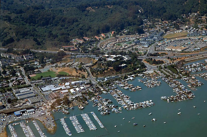 Waldo Point Houseboats Aerial
