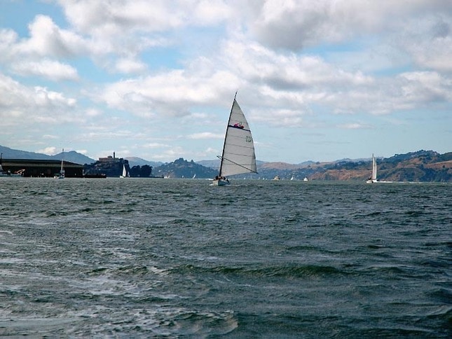 Wyliecat Sailboat Cruising Downwind